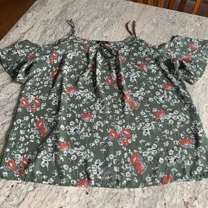 A.U.W. Secret Charm Floral Cold Shoulder Top